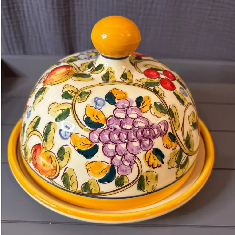 Hand Painted Cheese/Butter Keeper Signed